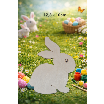 Królik 2 12,5cm z oczkiem, królik 12,5cm z oczkiem, sklejka 3mm